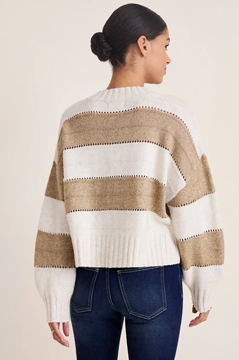 Cindy V Neck Striped Sweater