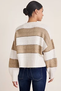 Cindy V Neck Striped Sweater