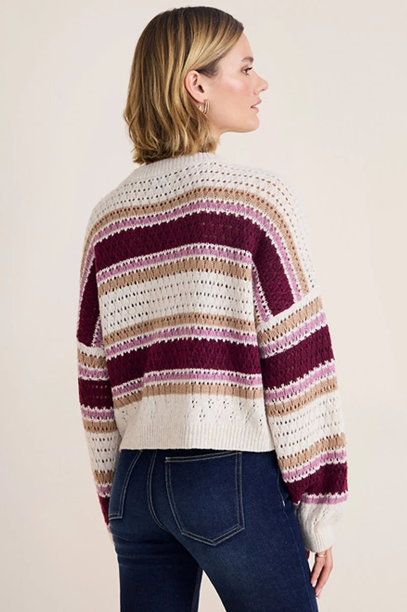 Trisha Long Sleeve Striped Sweater