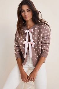 Sophie Polka Dot Tie Front Cardigan