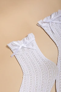 Beth Bow Knit Crew Socks