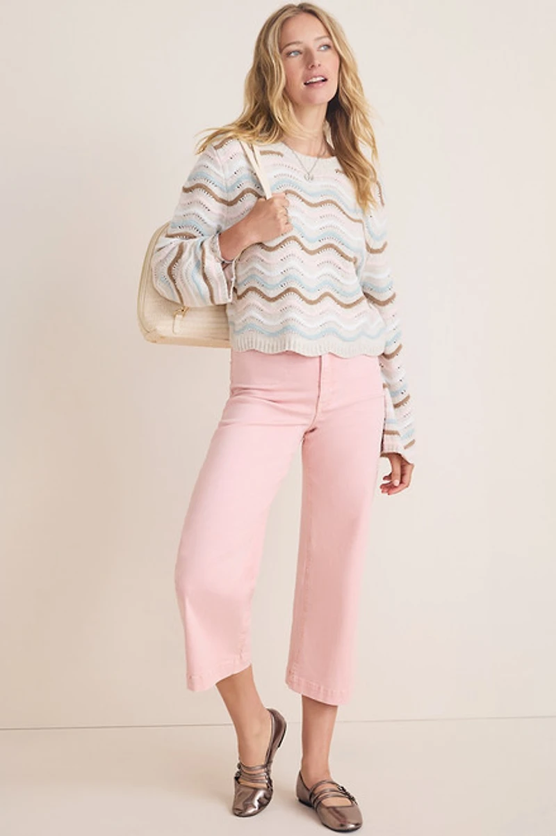 Vicky Wavy Striped Pullover Sweater