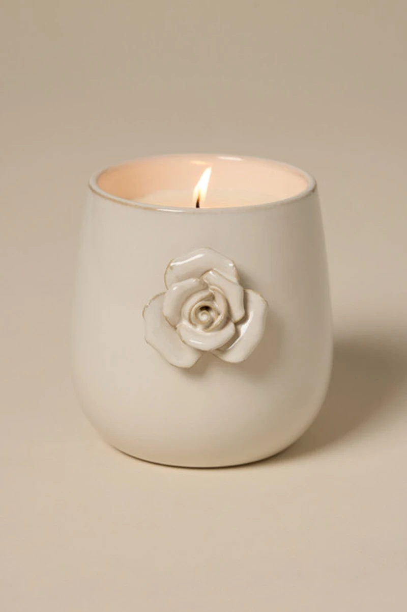 Magnolia Bloom Ceramic Jar Scented Candle 20oz