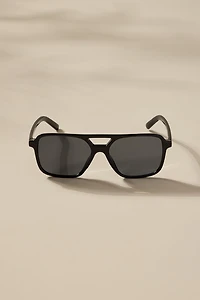 Dora Black Lens Plastic Aviator Sunglasses