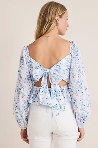 Angie Long Sleeve Bow Back Blouse