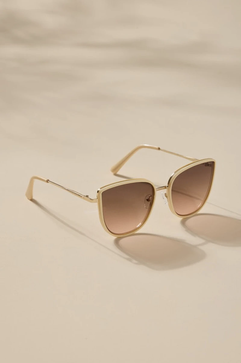 Gina Gold Defined Cat Eye Sunglasses