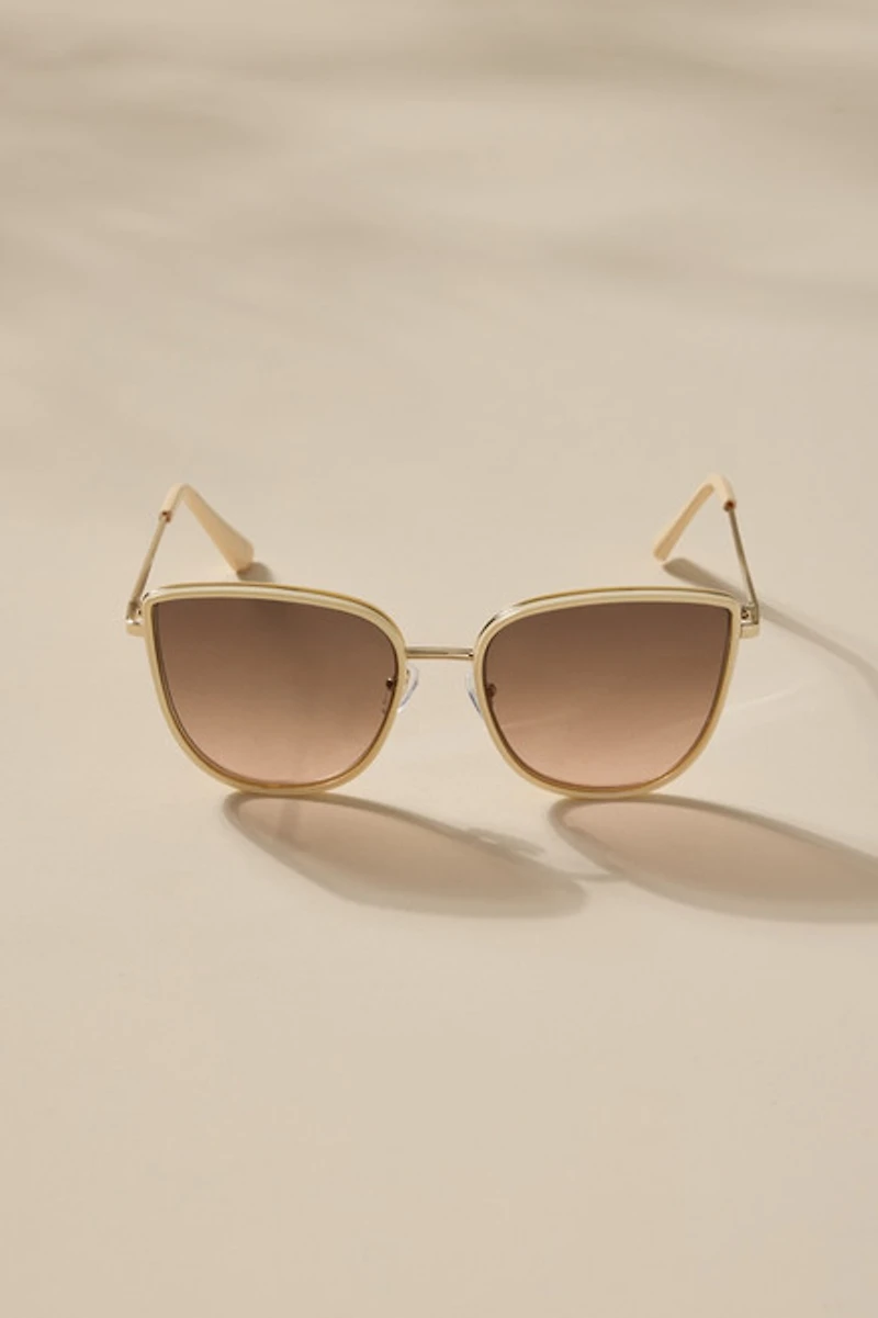 Gina Gold Defined Cat Eye Sunglasses