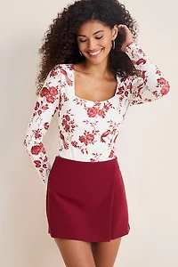 yummi by francesca's Back Tie Floral Bodysuit