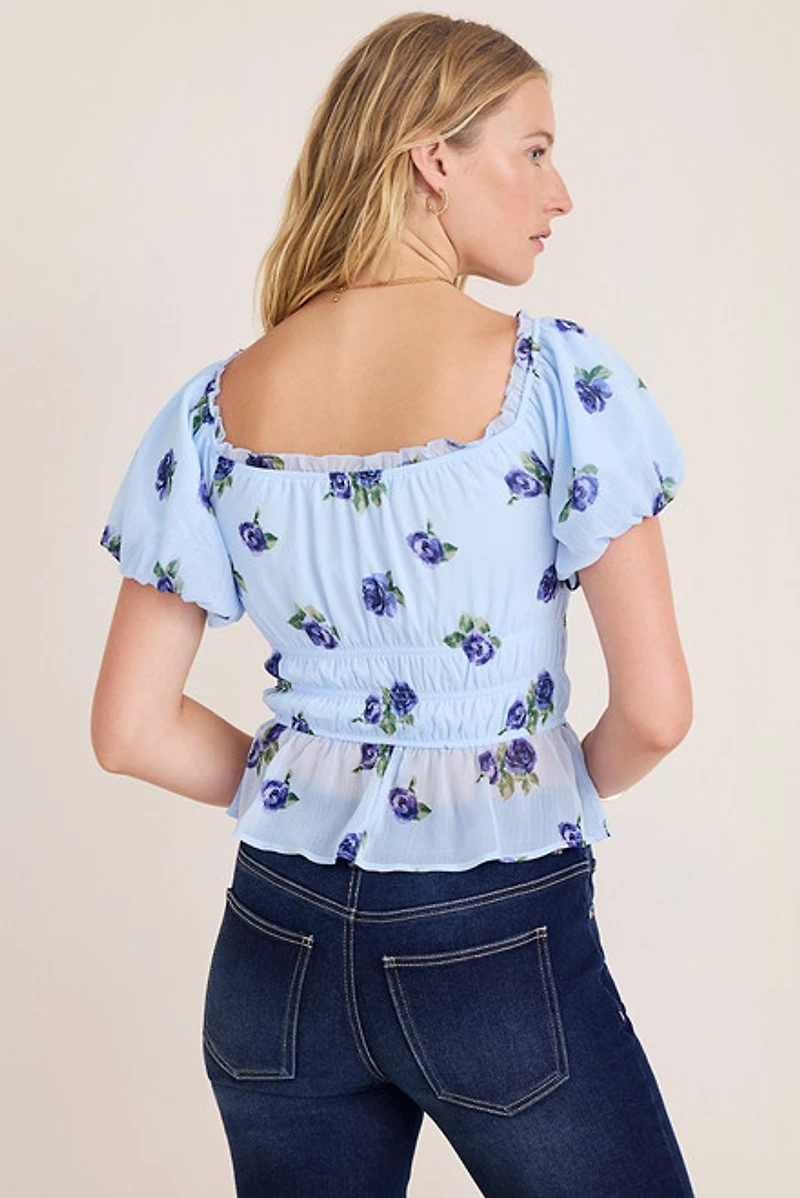Vera Puff Sleeve Floral Blouse
