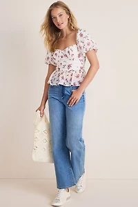 Nora Puff Sleeve Floral Blouse