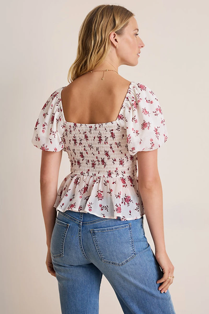 Nora Puff Sleeve Floral Blouse