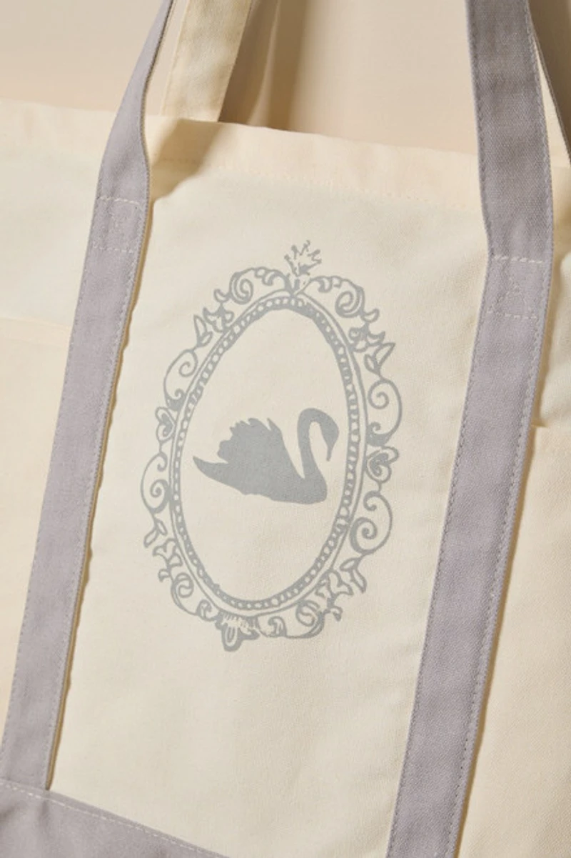 Swan Rococo Canvas Tote Bag