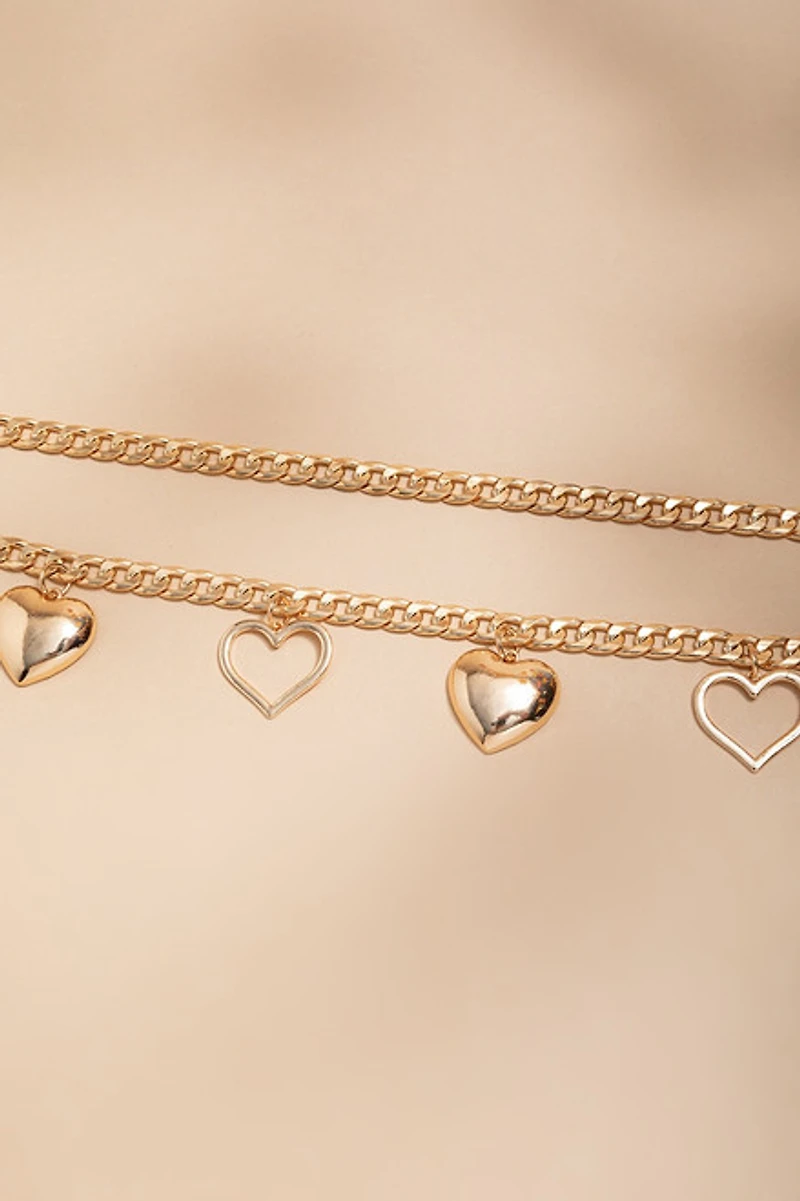 Sandra Heart Charm Chain Belt