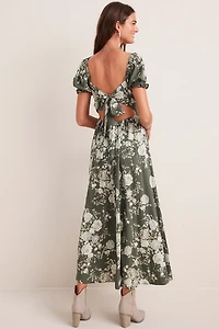 Lydia Bow Back Floral Maxi Dress