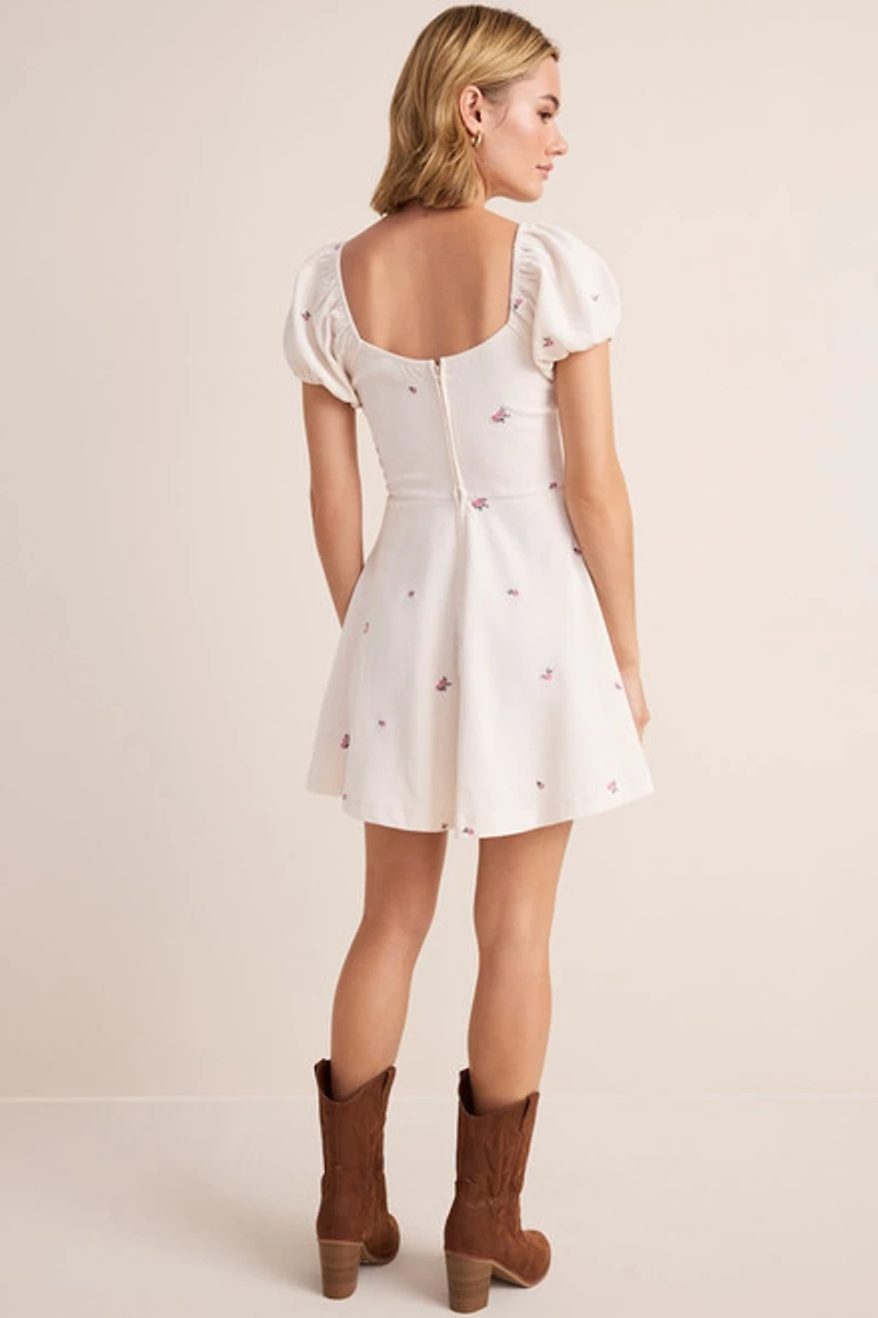 Pam Embroidered Corduroy Mini Dress
