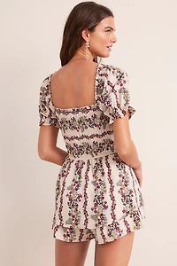 Lindsay Smocked Floral Romper