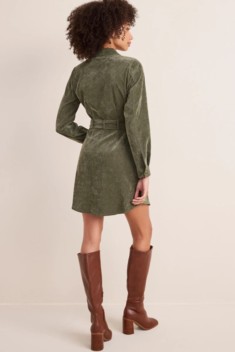 Raquel Corduroy Shirt Dress