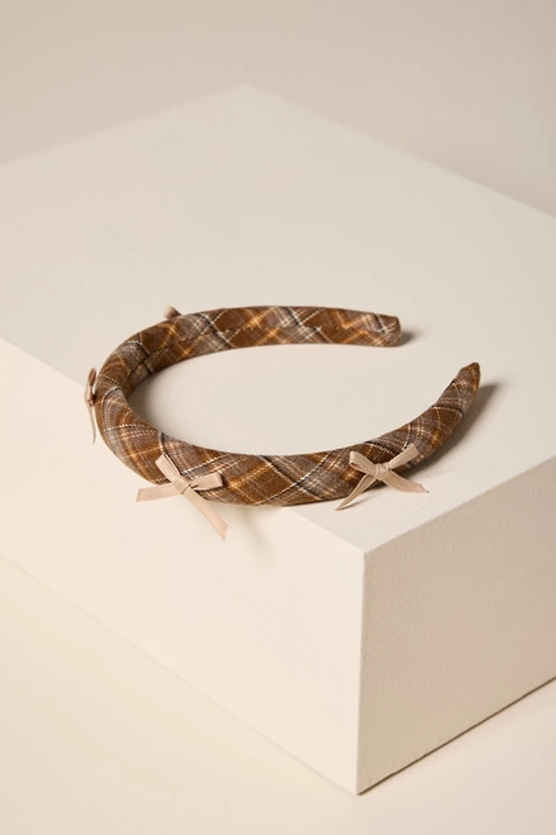 Cecilia Plaid Bow Headband
