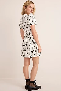 Lora Bow Stripe Mini Dress