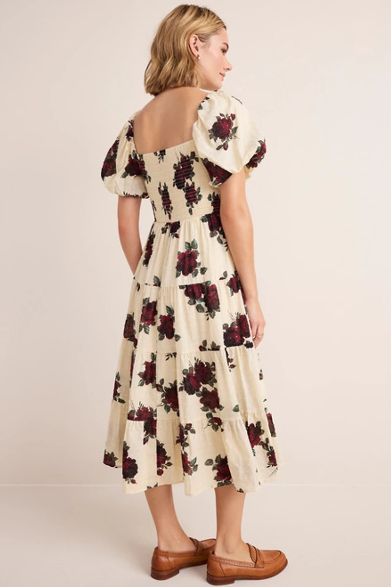 Diane Floral Smocked Midi Dress