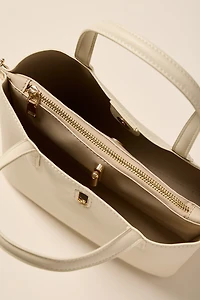 Tina Faux Leather Mini Turnlock Tote