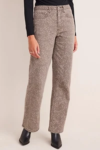 Sonia Leopard Straight Leg Jeans