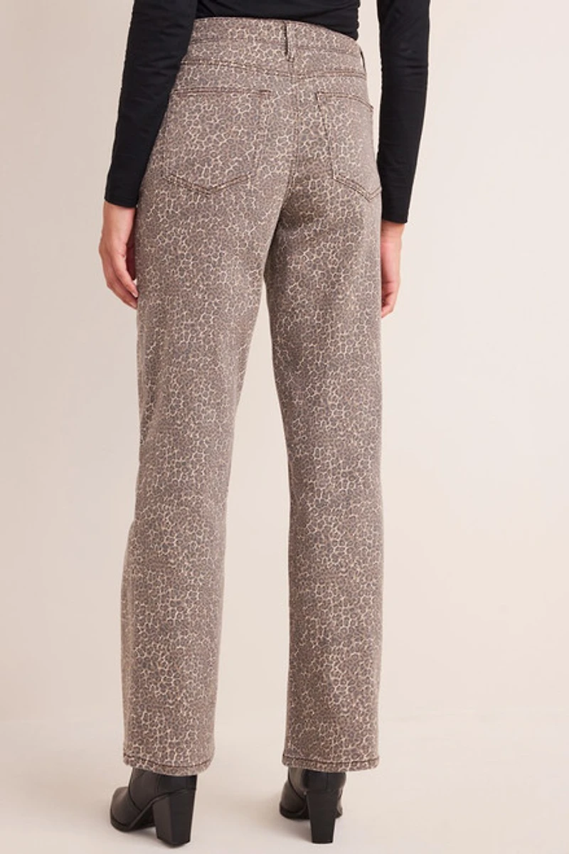 Sonia Leopard Straight Leg Jeans