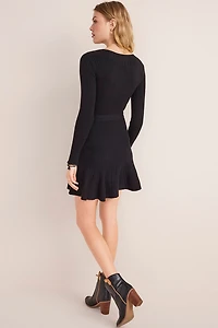 Marlene Ribbed Knit Wrap Sweater Dress