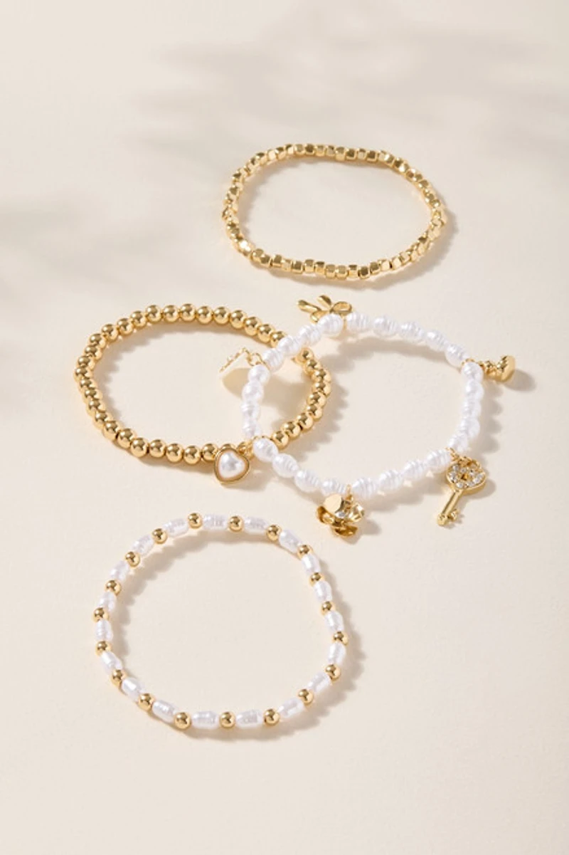 Hailey Pearl Stretch Bracelet Set