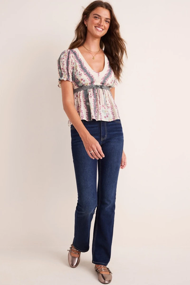 Rachel V Neck Floral Blouse