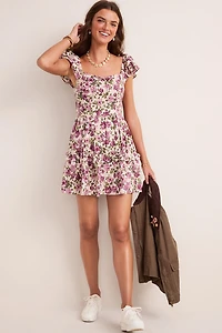 Mary Floral Tiered Mini Dress
