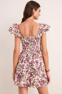 Mary Floral Tiered Mini Dress