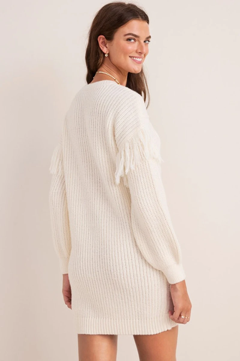 Lisa Fringe Sweater Dress