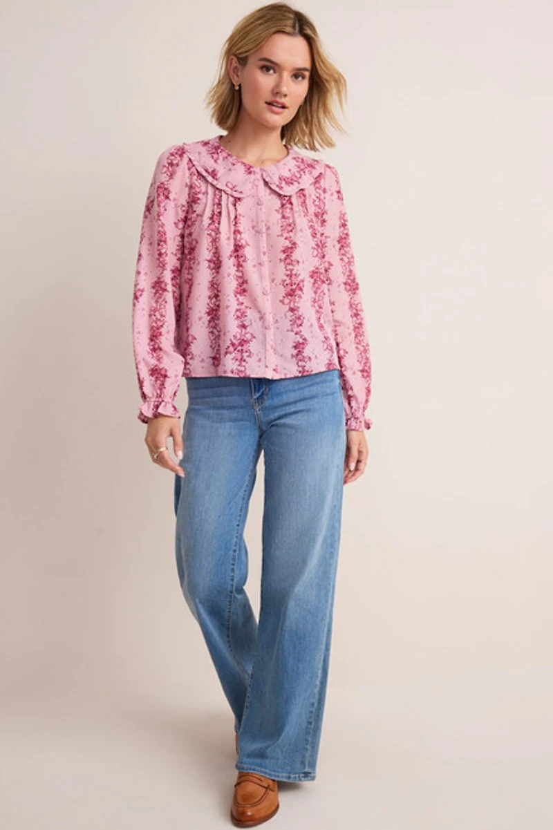 Vicki Floral Bib Collar Blouse