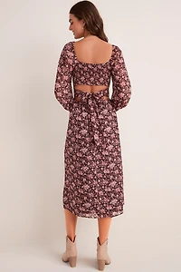 Paige Long Sleeve Floral Midi Dress