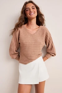 Kristy Faux Leather Wrap Skort