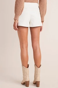 Kristy Faux Leather Wrap Skort