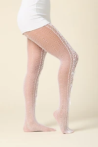 Layla Floral Lace Tights with Bows