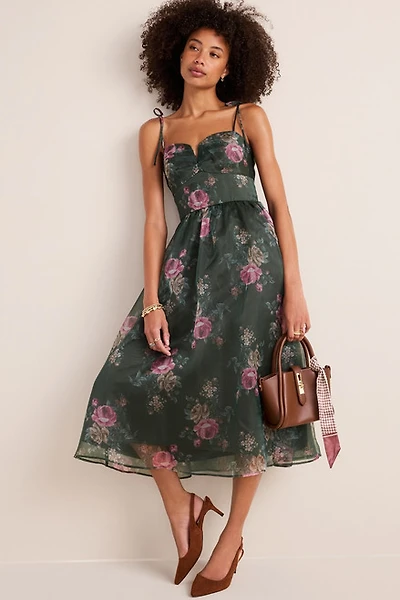 Katy Floral Tulle Midi Dress