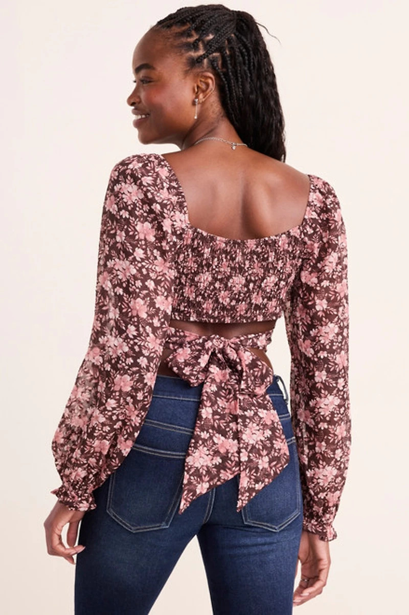 Holly Floral Tie Back Blouse
