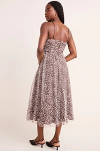 Serena Leopard Tulle Midi Dress