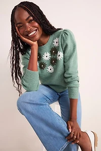 Jana Flower Embroidered Sweater