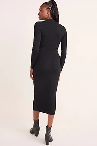 Selena Collared Ribbed Midi Dress