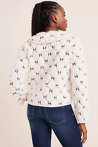 Sophia Bow Embroidered Teddy Jacket