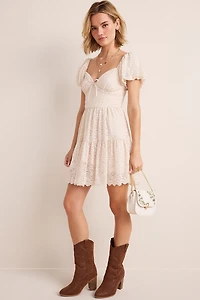 Kathy Lace Sweetheart Mini Dress