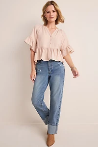 Teresa Peplum Ruffle Blouse