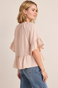 Teresa Peplum Ruffle Blouse