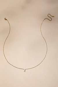 E Initial Stainless Steel Pendant Necklace