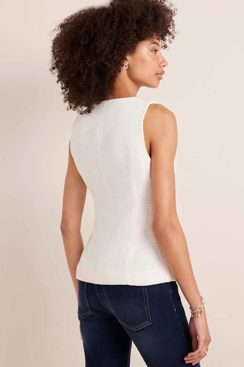 Bianca Button Up Tweed Vest