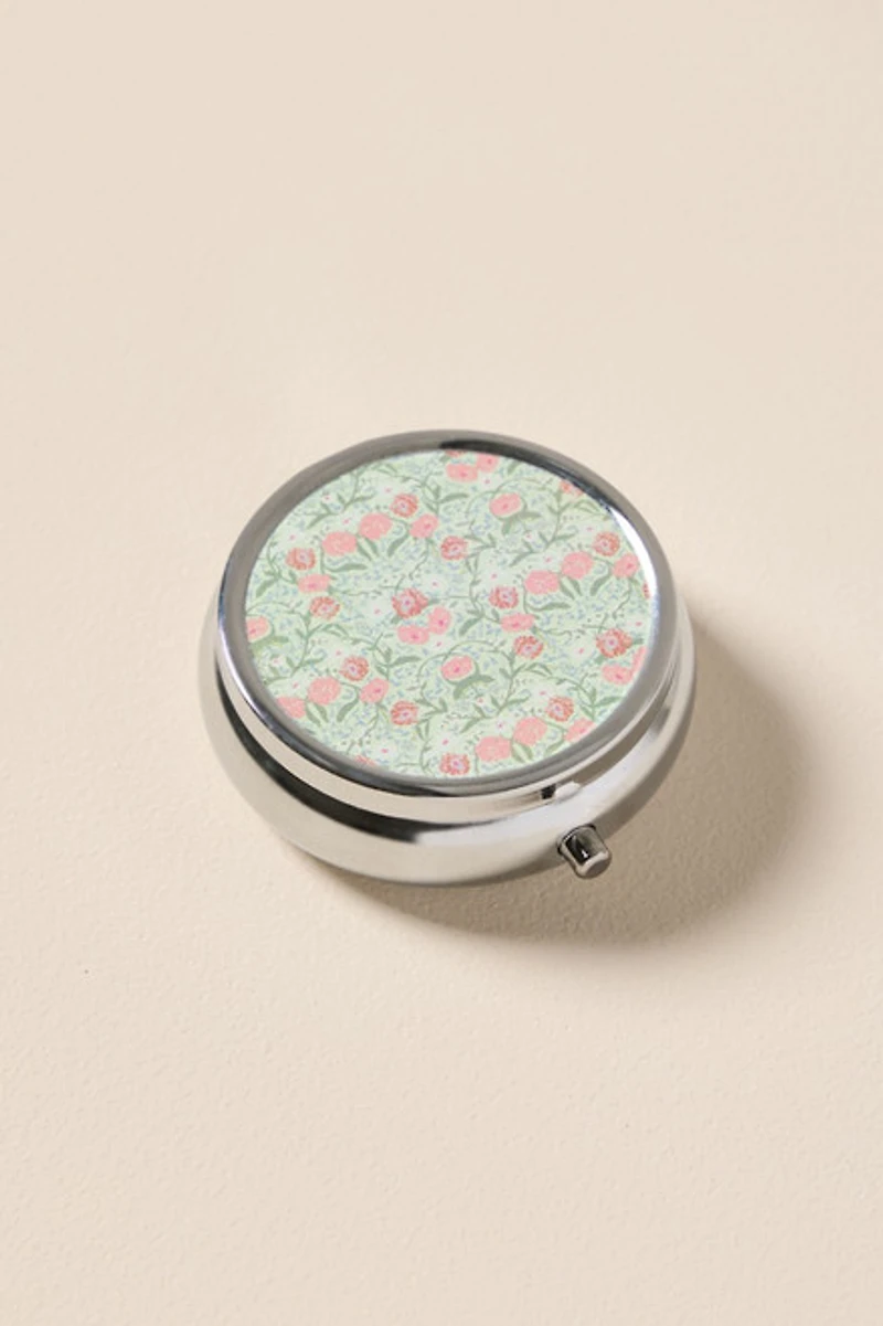 Compact Floral Pill Box